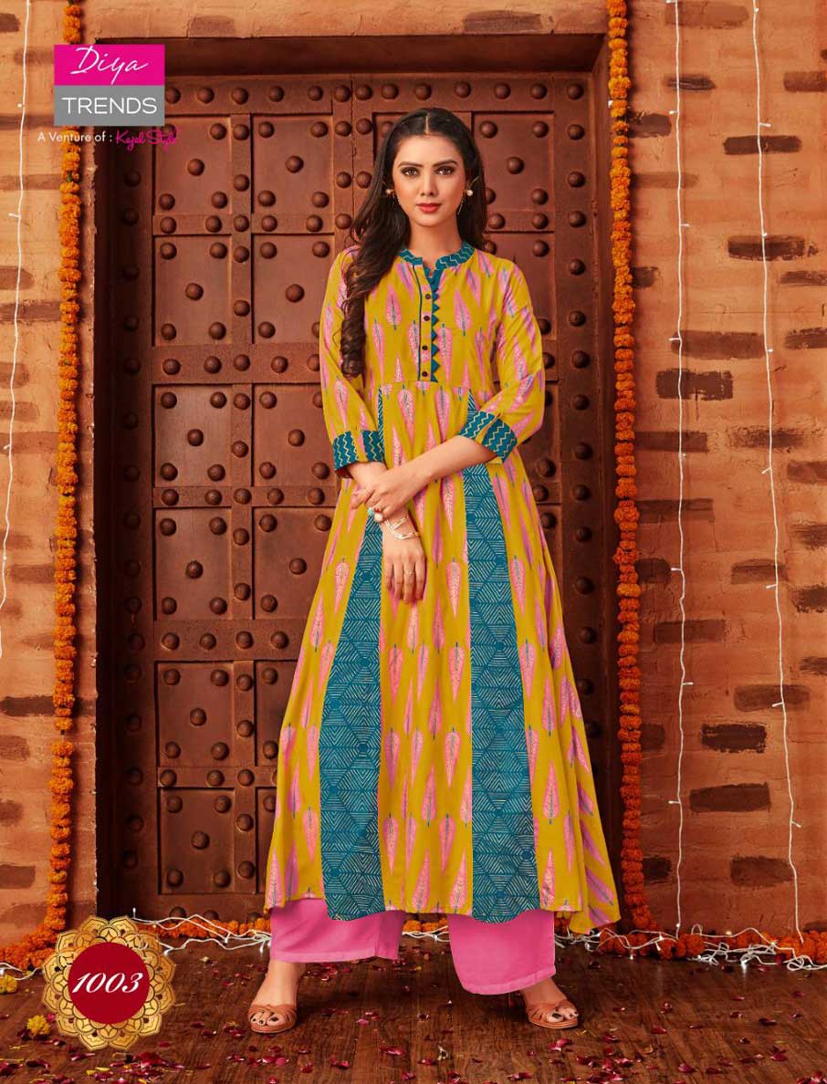 Galleria's Vol-1 Diya Trends Rayon Embroidery Print Kurtis Galleria's Vol-1 Diya Trends Rayon Embroidery Print Kurtis